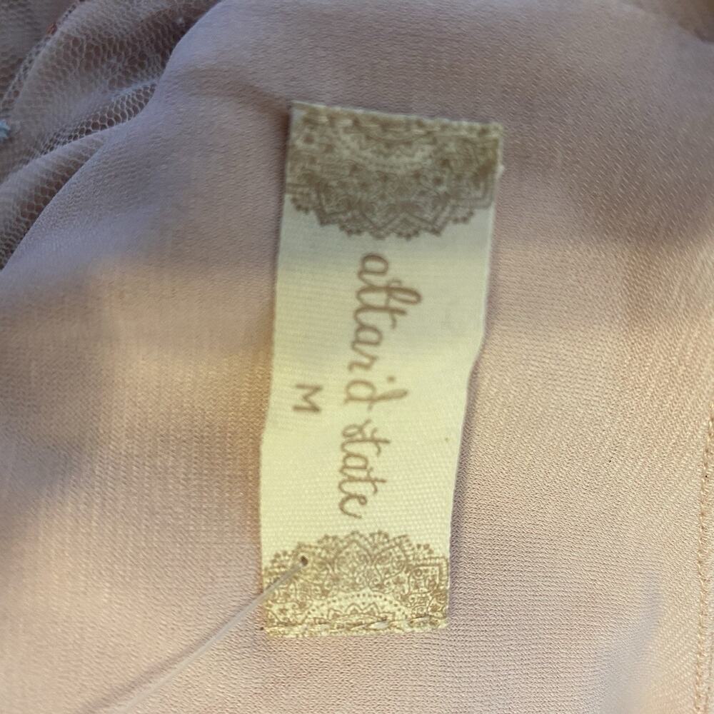 Altar'd State Maxi Dress M Sheer Pink Lace Floral Fairy Cottagecore Formal Party - Picture 4 of 11